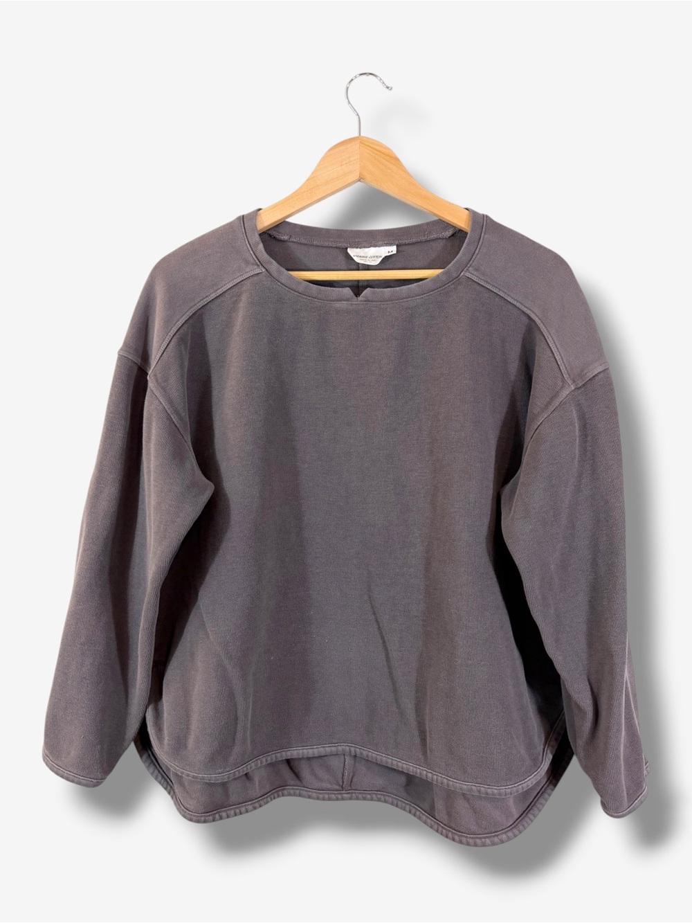 Prairie Cotton Charcoal Cotton Pullover Sweatshirt M Made in USA Relaxed Fit